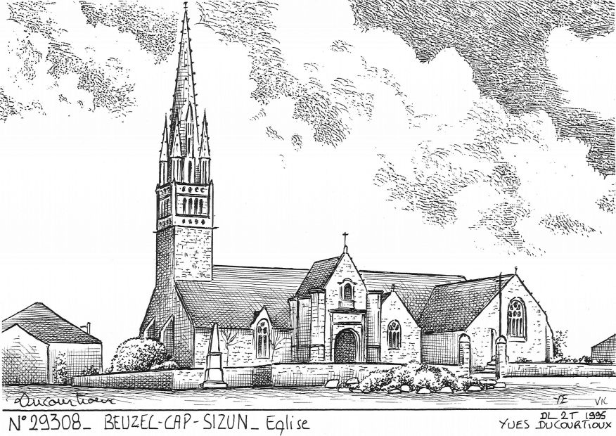 N 29308 - BEUZEC CAP SIZUN - église